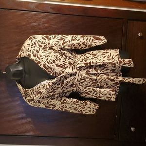 Plant print tan and brown